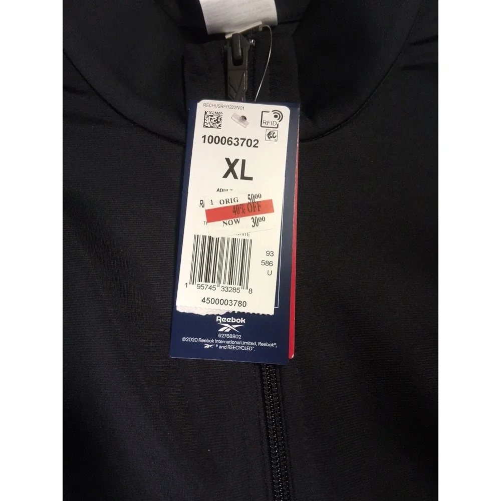 Reebok Men's RI Vector Knit Tracktop, Black‎ and White, Size XL - Picture 4 of 7